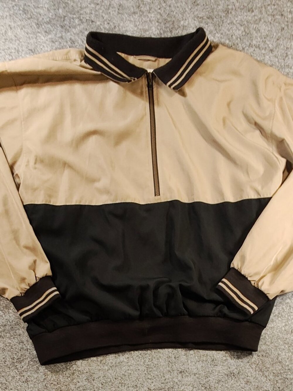 Cutter & Buck ClimaGuard Beige Black Windbreaker Jacket L